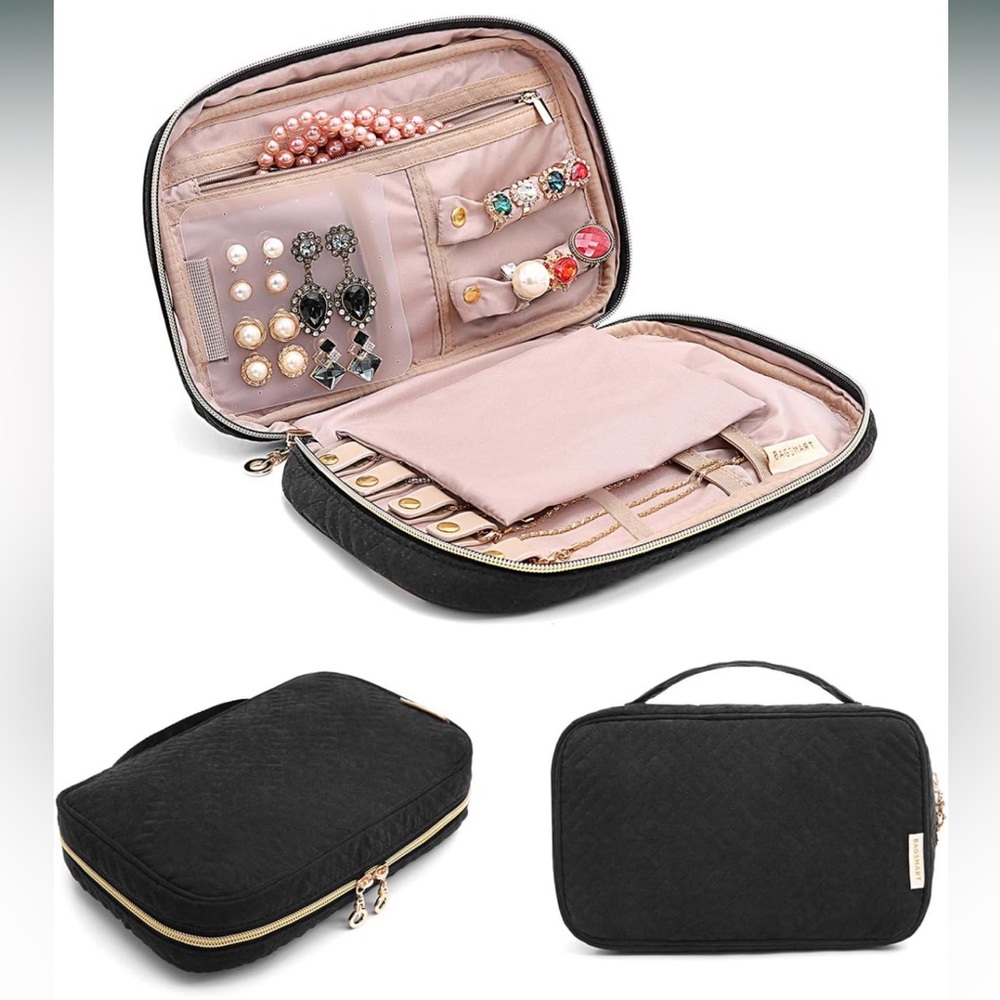 BAGSMART Black Jewelry Organizer Travel Bag